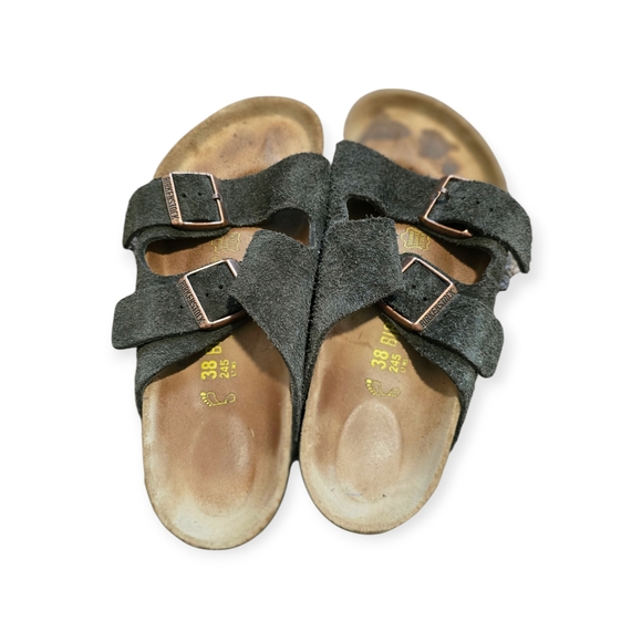 Birkenstock Arizona sandals in mocha brown suede leather 38 - Picture 2 of 7